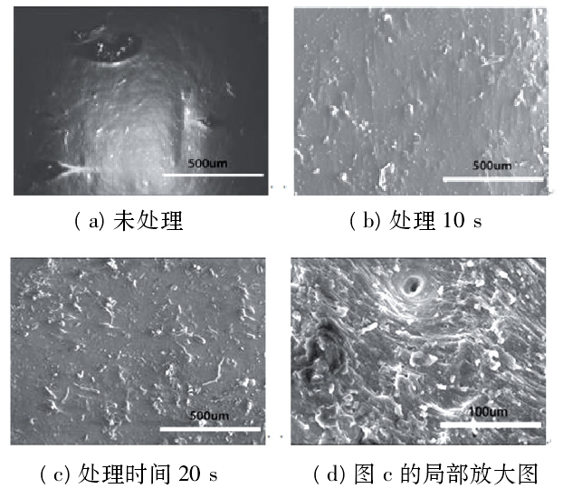 低温等离子体处理前后三元乙丙橡胶的表面形貌